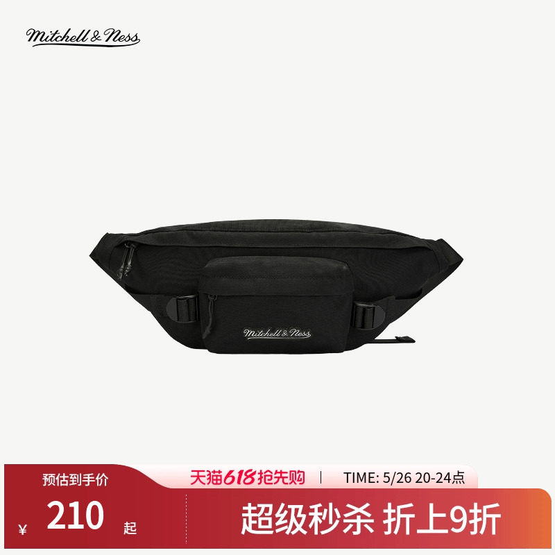 Mitchell&Ness腰包便携百搭背带可调节大容量运动斜挎包