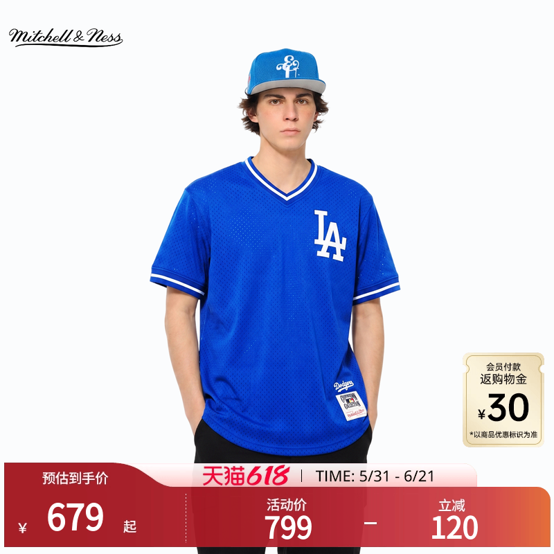 MN官方【MLB联名款】短袖T恤新品LA道奇美式街头时尚运动上衣男女