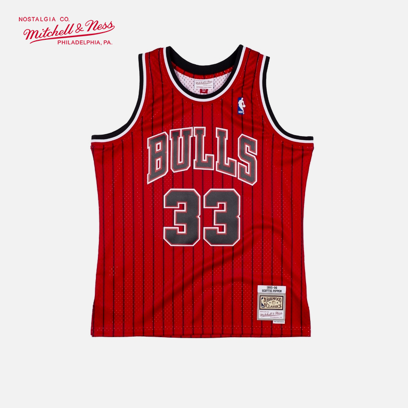 mitchell&ness皮蓬95-96年公牛队sw复古mn球衣网眼篮球服运动背心