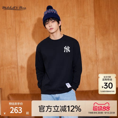 MNxMLB道奇洋基运动长袖T恤男女