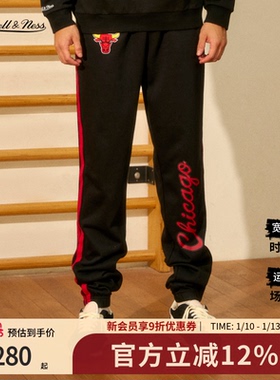 Mitchell&Ness卫裤湖人公牛经典简约重磅保暖御寒运动长裤男MN
