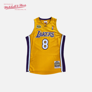 01年湖人队AU刺绣复古篮球服背心NBA Mitchell&Ness科比8号球衣00