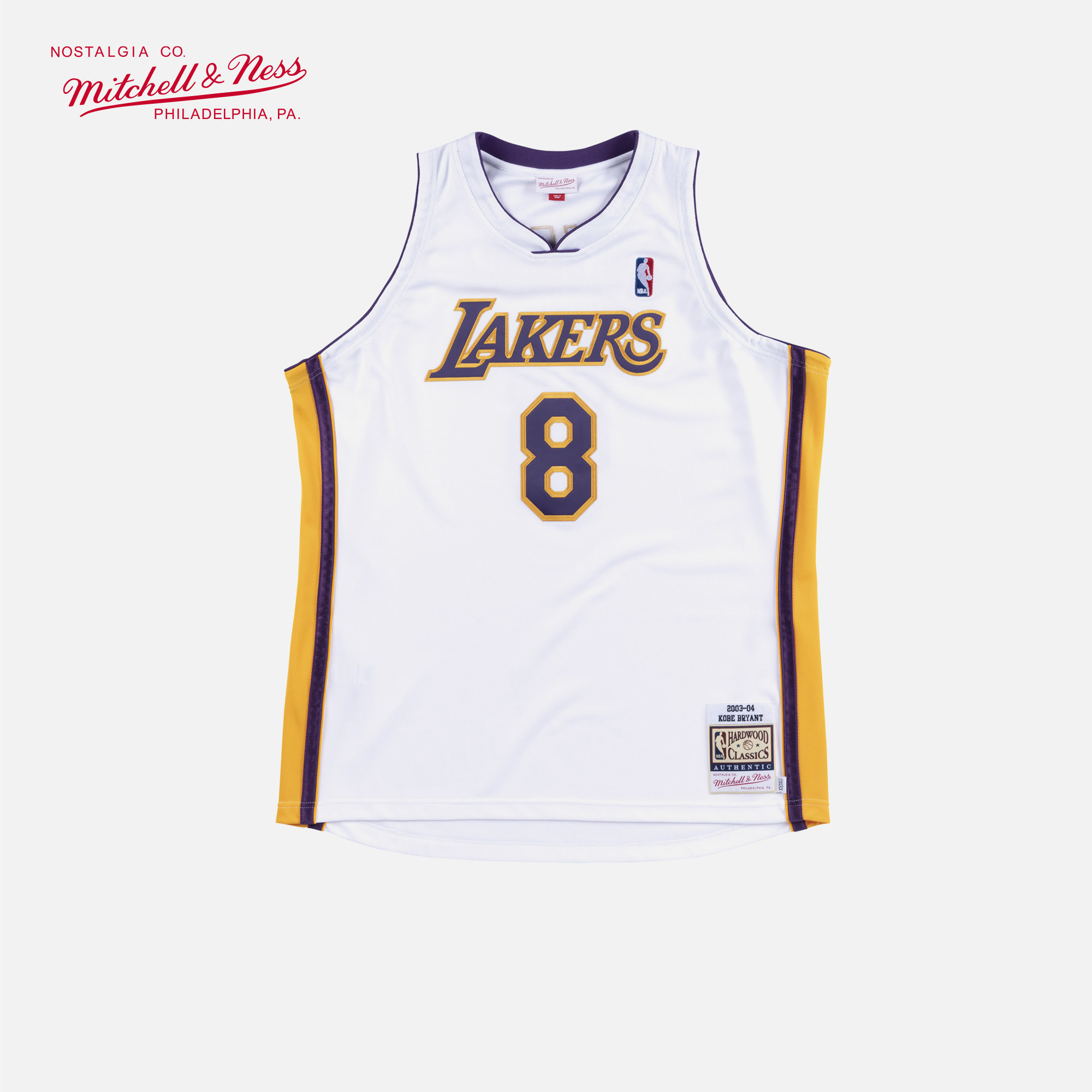 mitchell&ness曼巴科比03-04年湖人队8号球衣au复古篮球服背心nba