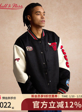Mitchell&Ness夹克湖人队公牛队美式潮流保暖防风运动棒球服男MN