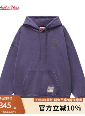 mitchell&ness卫衣勇士队美式复古百搭做旧保暖运动套头衫男MN