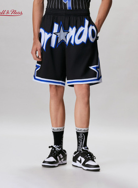 mitchell&ness短裤魔术队NBA官方美式复古BigFace2.0运动短裤男MN