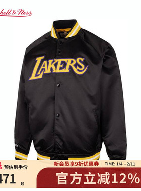 mitchell&ness夹克湖人队美式复古防风轻量运动男棒球外套男MN