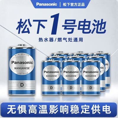 松下（Panasonic）碳性1号大号D型干电池4节适用热水器煤气灶燃气灶电池手电筒1.5VR20天然气一号包邮家用