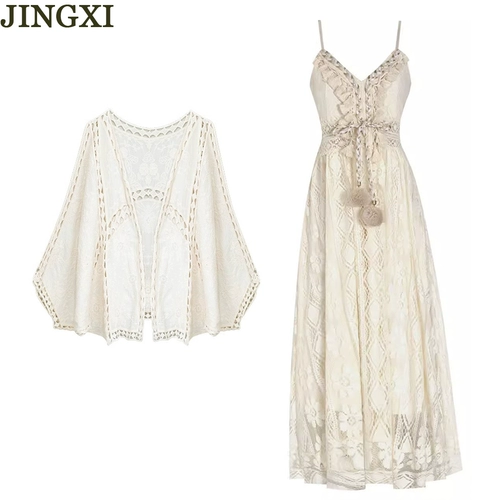 Этнический кардиган, платье-комбинация, комплект, юбка, платье, этнический стиль, большой размер, стиль бохо