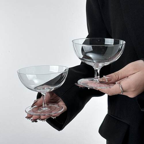 Ins小众玻璃杯 甜品杯甜酒杯酸奶冰激凌鸡尾酒杯啤酒杯果汁杯