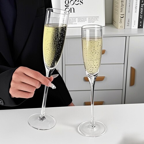 法式ins博主高脚香槟杯起泡甜酒杯浪漫仪式感葡萄酒玻璃鸡尾酒杯