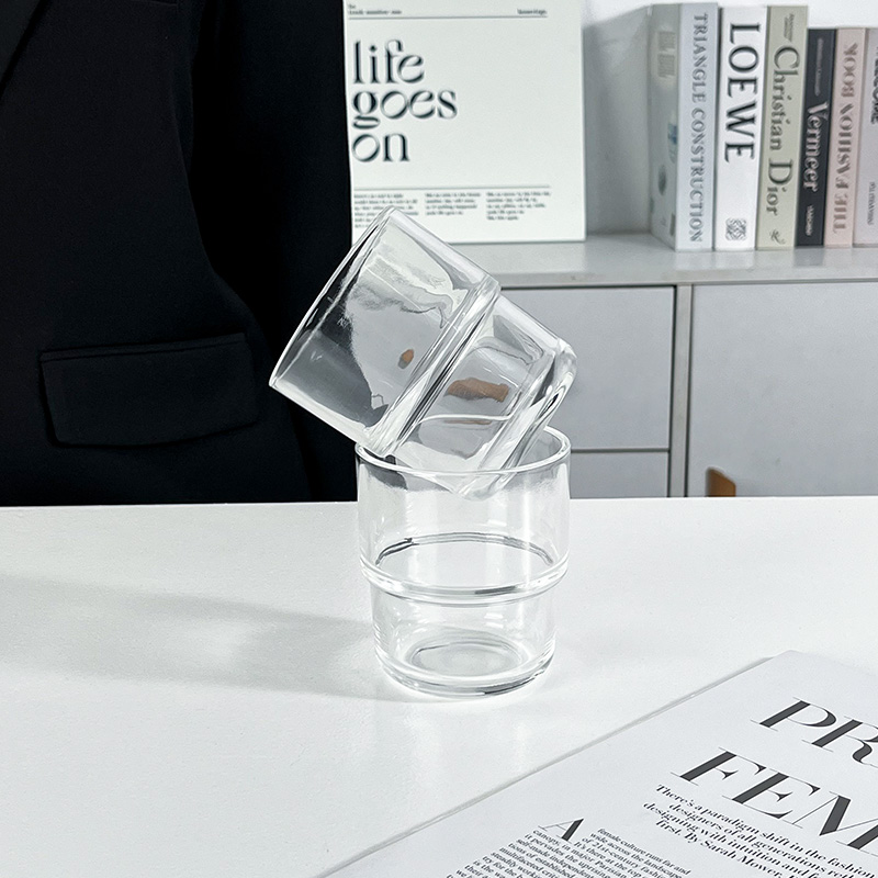 ins风简约叠层玻璃杯轻薄冰