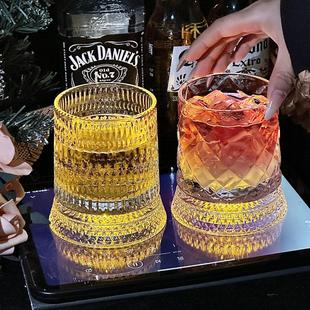 【送发光杯垫】网红旋转威士忌酒杯高颜值洋酒杯解压杯个性发光杯