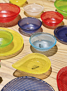 韩国Eding小吃碟耐热玻璃碗盘多巴胺彩色餐具6.5cm-11cm系列