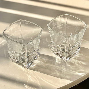 太空金冰块杯艺术感限定酒杯创意轻奢玻璃杯高级感水杯子威士忌杯