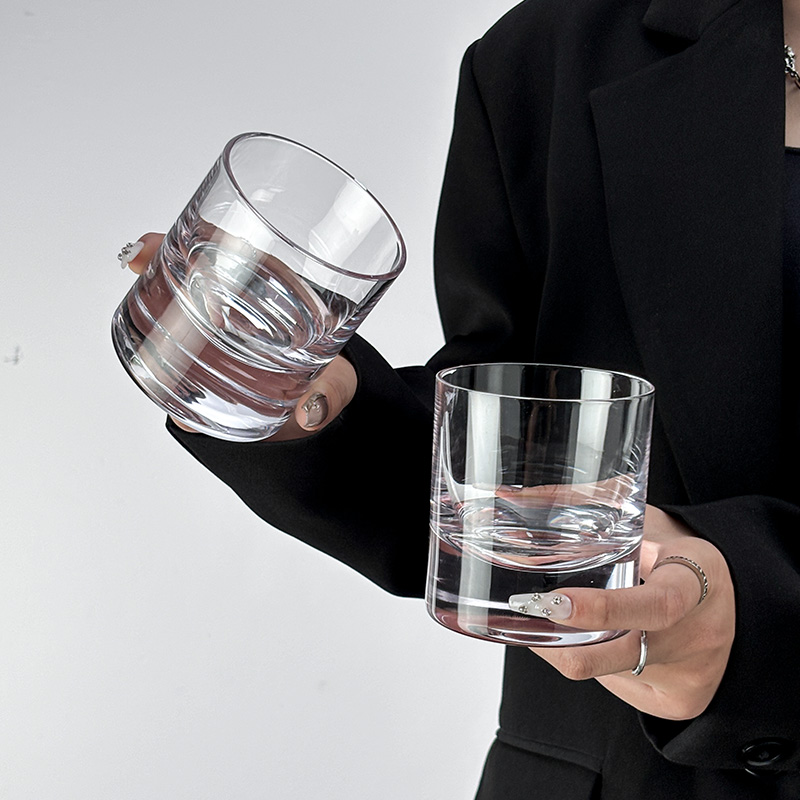 ins风厚底水晶洋酒杯无铅玻璃威士忌酒杯高档家用鸡尾酒杯