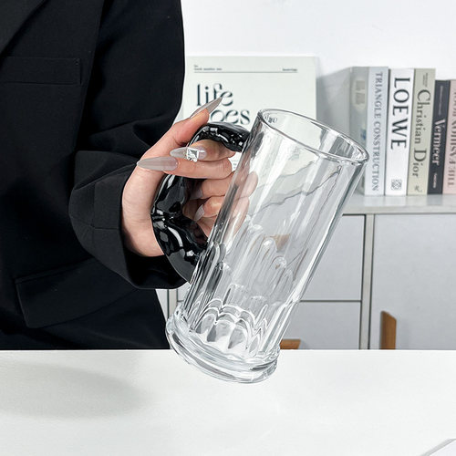 大力士杯磨砂带把玻璃杯