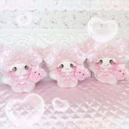 日本本土代购手作老师pream毛绒玩偶可爱洛丽塔小兔子熊卷毛公仔