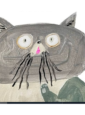 日本本土代购手工手绘搞怪小众粘土插画装饰画玩具摆件可爱猫咪