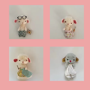 日本代购 手作艺术家泰迪熊毛绒玩偶少女羊羔咩咩关节动物小布抱偶