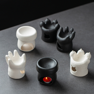 陶瓷香薰炉复古香薰灯精油加热器蜡烛干烧炉家用扩香磨砂香氛摆件