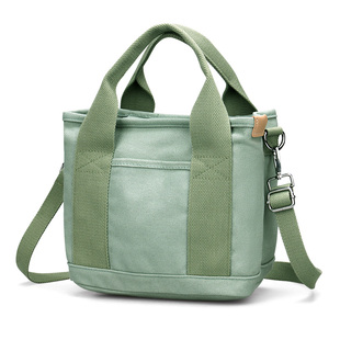 千层多分格帆布手提袋子女时尚2023新款上班宝妈咪外出小拎包收纳