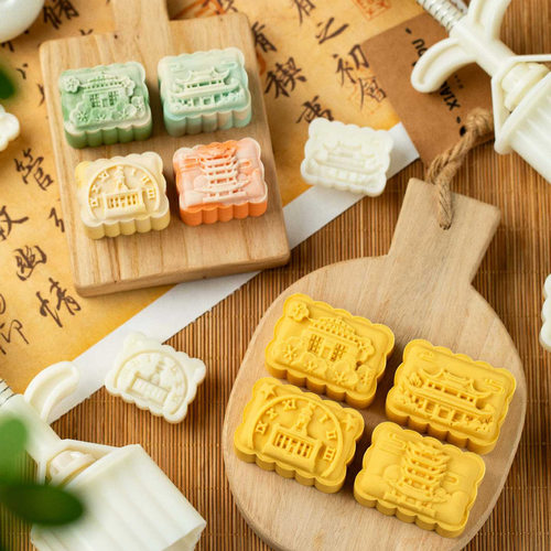 25年新款50克文创宫殿绿豆糕模具景点手压凤梨酥广式月饼手压模具