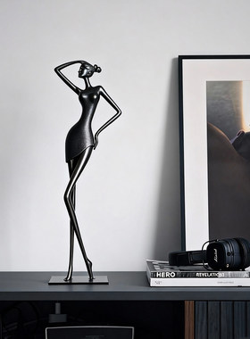 简约现代抽象人物铝制雕塑摆件