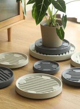 加厚可移动花盆托盘万向轮滑轮移动透气带轮滚轮塑料盆栽绿植底座