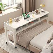 可移动床边桌跨床桌带抽屉懒人床上电脑桌子简约卧室床尾长条书桌