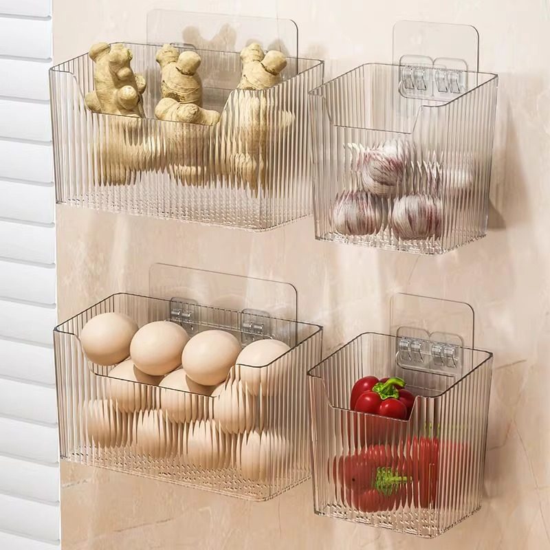 厨房葱姜蒜收纳筐免打孔壁挂神器放生姜大蒜篮子调料置物架收纳盒,收纳整理,脏衣篮,淘宝优惠券,粉丝福利购,淘宝优惠卷