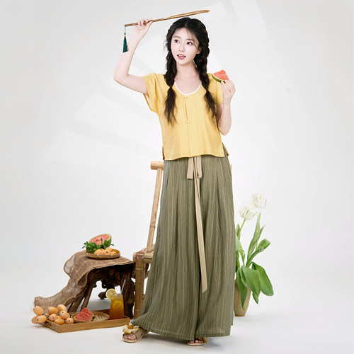 溪亭消夏 清水溪汉服女装改良唐背子春夏款新中式汉服女2026新款