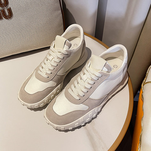 休闲运动舒适单鞋 隐形内增高小白鞋 2025新款 阿甘德训鞋 女厚底女鞋