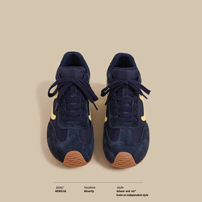 2025秋季新款厚底德训鞋女蓝色