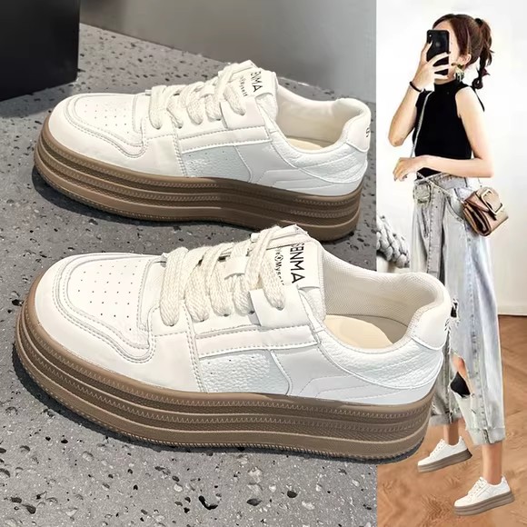 秋季真皮牛皮小白鞋女款2025新款