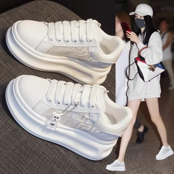 内增高小白鞋女夏季网面透气新款