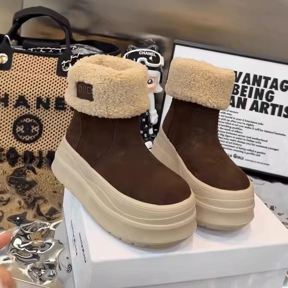 2025冬新款羊羔毛雪地靴女真皮厚底增高加绒加厚保暖短靴防滑棉靴,女鞋,时尚雪地靴,淘宝优惠券,粉丝福利购,淘宝优惠卷