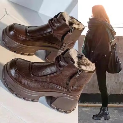 真皮马丁靴女款新款秋季冬加绒