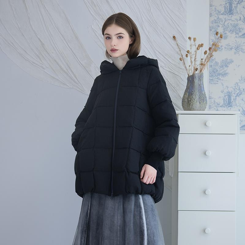 中长款羽绒服README连帽云朵感