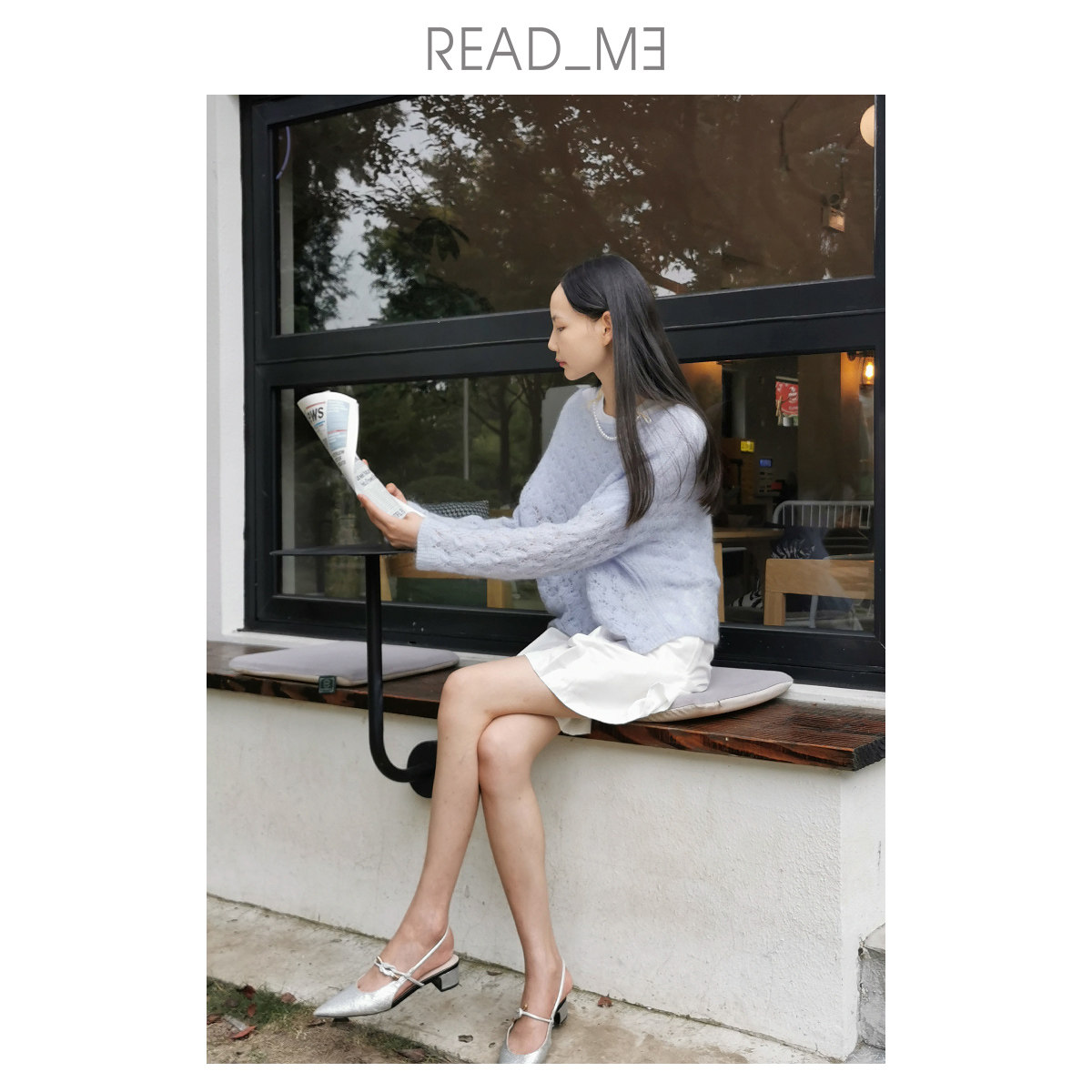 readme读我简约气质一字领马海毛套头衫b30208146