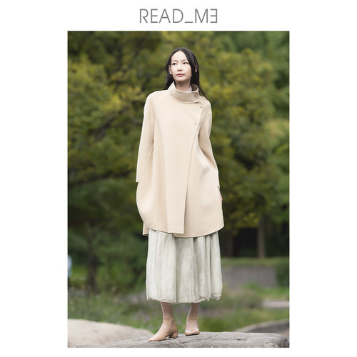 readme羊毛羊绒中长款大衣