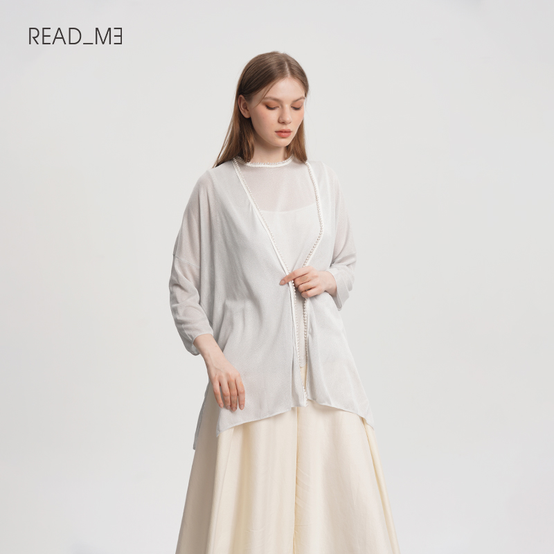 readme针织V领背心开衫
