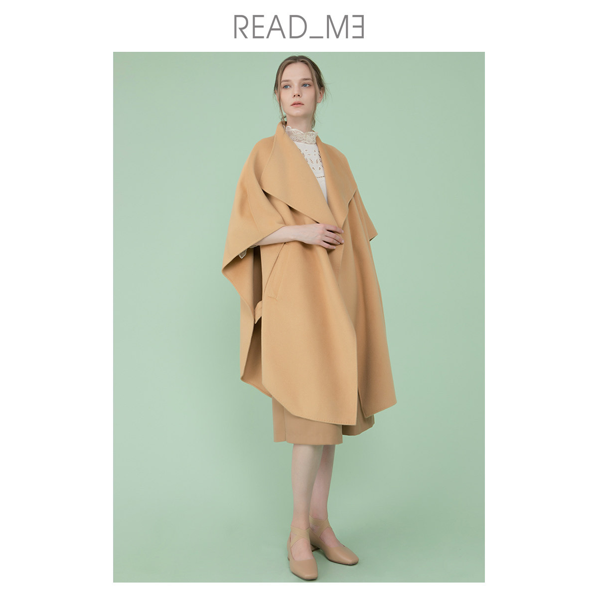 readme读我斗篷羊毛呢大衣宽松显瘦60935423
