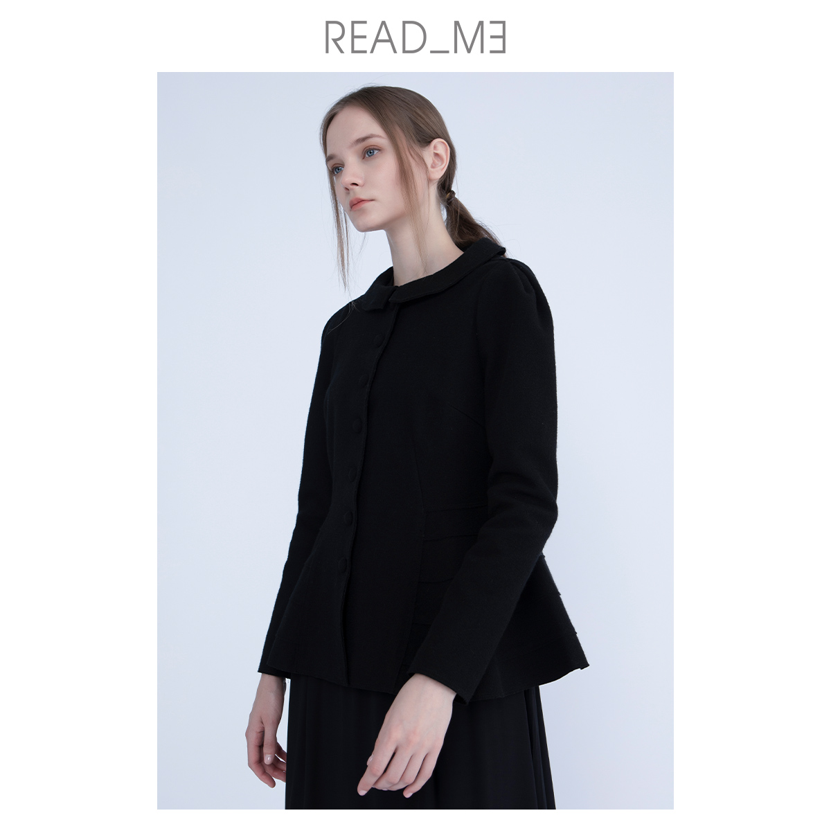 绵羊毛复古裙摆式收腰大衣