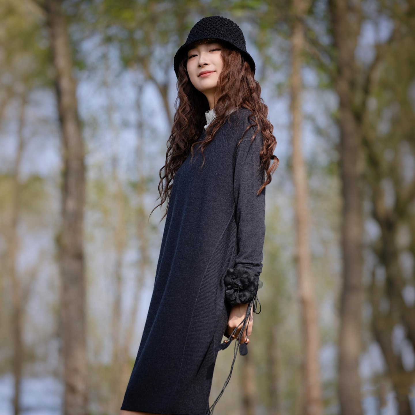 README羊毛套头O型针织裙