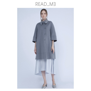 readme读我经典 饰A摆羊毛羊绒中长大衣60907218 百搭拱针装