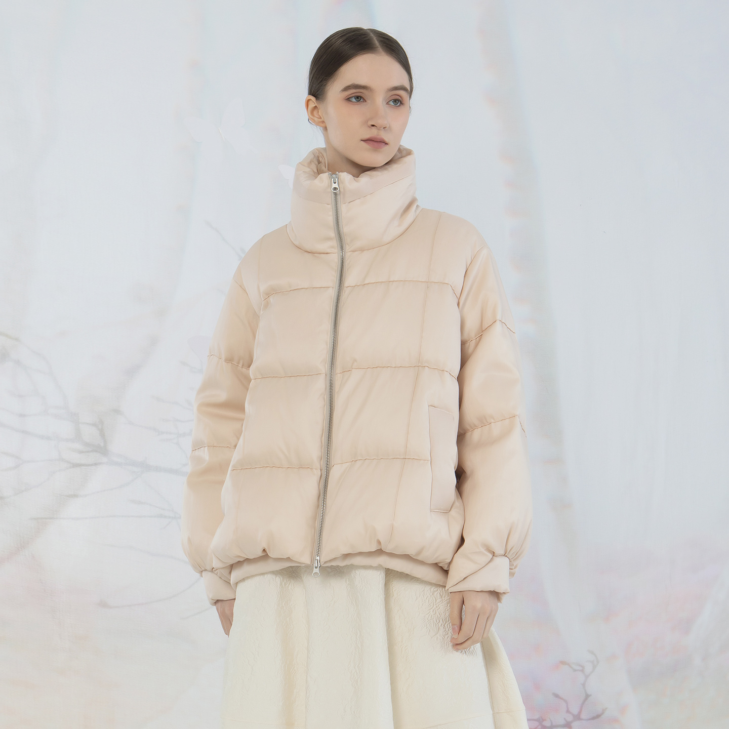 README立领短款羽绒服