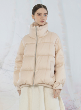 READ_ME读我粉米简约立领短款羽绒服B11420522