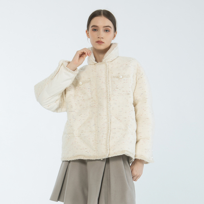 README小香风短款拼接羽绒