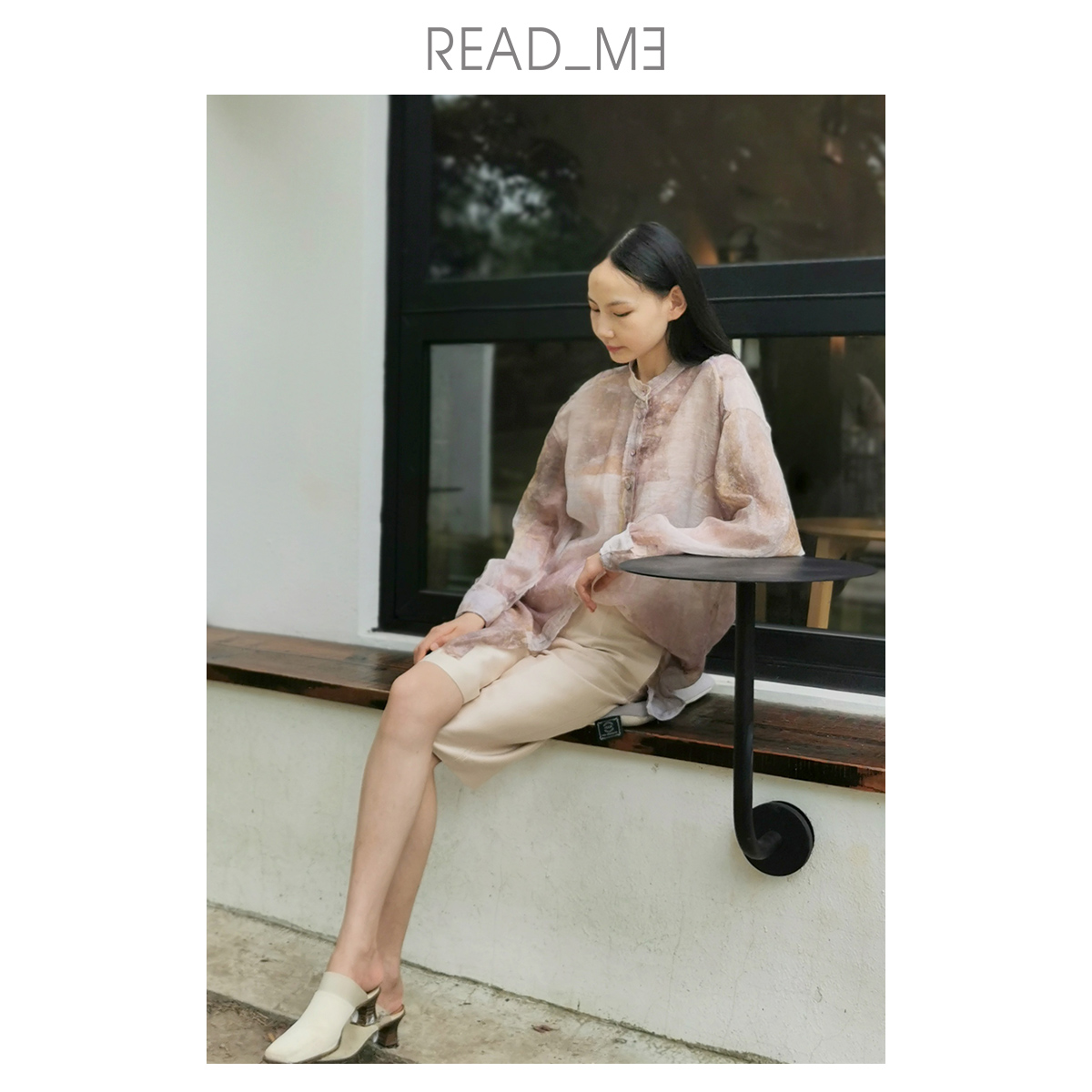 亚麻设计师商场同款复古宽松